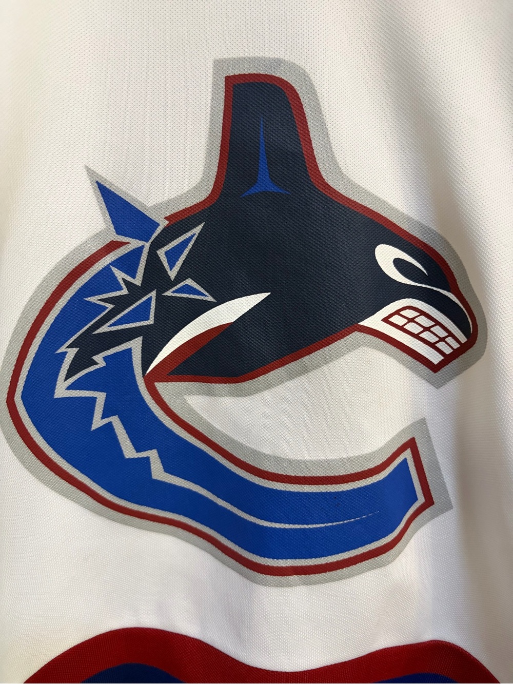 VCCM Vancouver Canucks Youth Hockey Jersey White NHL Made In Canada